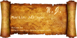 Martin János névjegykártya